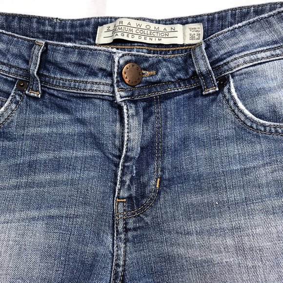 Zara Premiun Collection Stretchy Denim Shorts - Picture 2 of 7